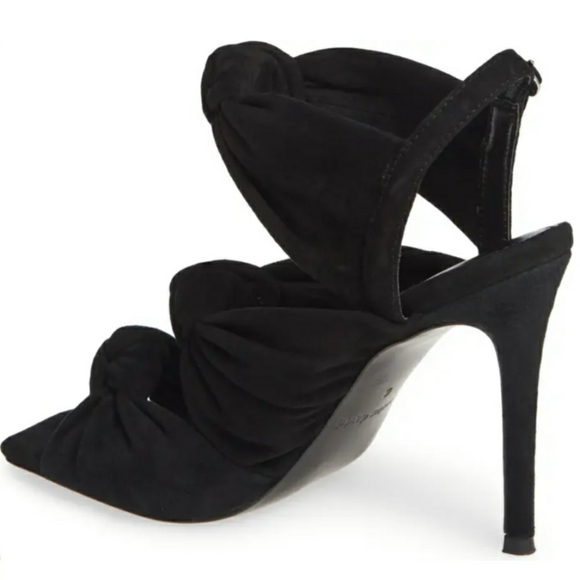 Black Suede 'Vinnie' Knotted Slingback Sandal by Charles David SIZE 8 - Picture 3 of 14